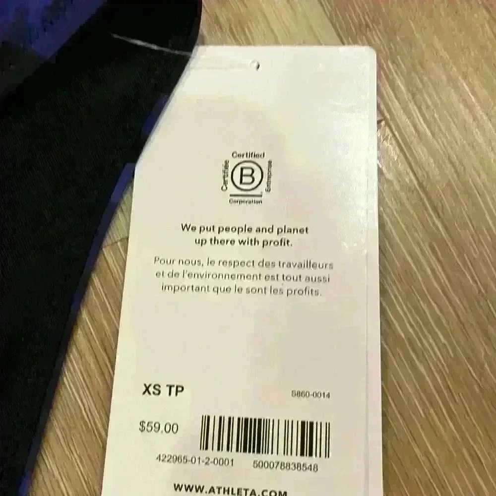 Athleta freestyle camo bikini swimsuit top and bottom blue black print - Picture 5 of 6